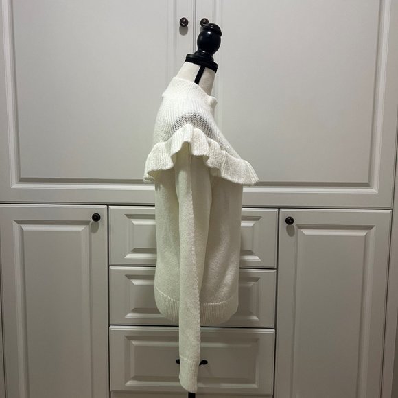 NWT Ann Taylor Mixed Stitch Ruffled sweater Size M - Picture 5 of 8